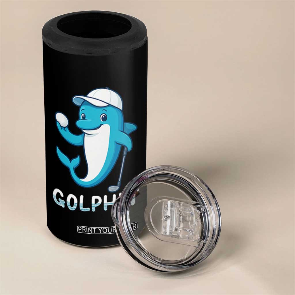 Golphin Dolphin Pun 4 in 1 Can Cooler Tumbler Funny Golf Gift TS12 Print Your Wear