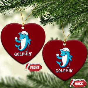 Golphin Dolphin Pun Ceramic Ornament Funny Golf Gift TS12 Print Your Wear