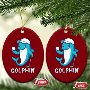 Golphin Dolphin Pun Ceramic Ornament Funny Golf Gift TS12 Print Your Wear