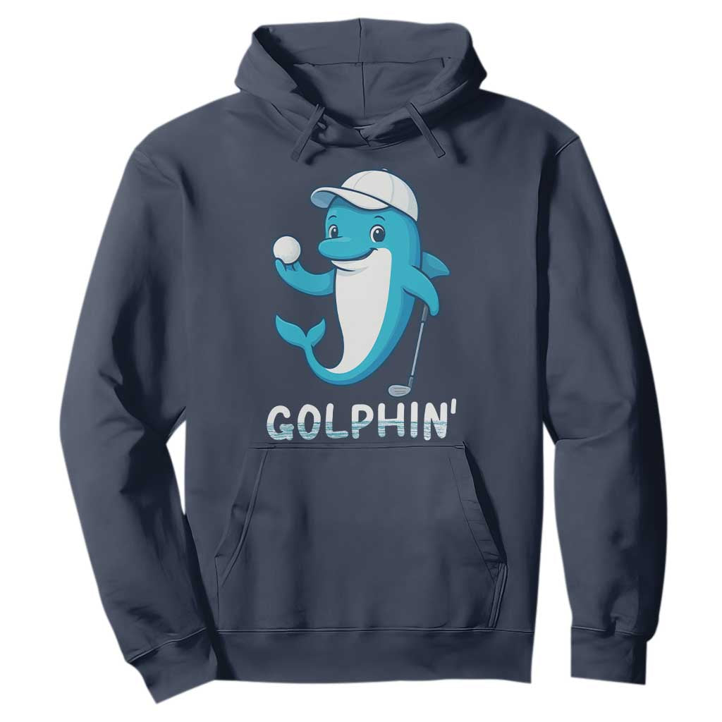 Golphin Dolphin Pun Hoodie Funny Golf Gift TS12 Navy Print Your Wear