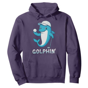 Golphin Dolphin Pun Hoodie Funny Golf Gift TS12 Purple Print Your Wear
