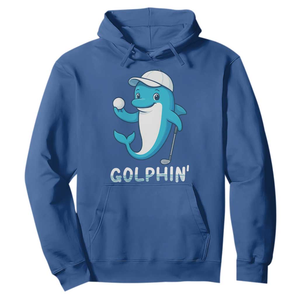 Golphin Dolphin Pun Hoodie Funny Golf Gift TS12 Royal Blue Print Your Wear