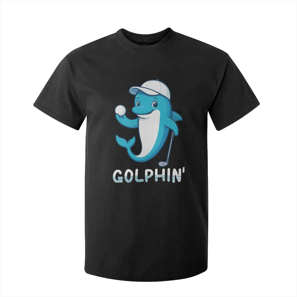Golphin Dolphin Pun T Shirt For Kid Funny Golf Gift TS12 Black Print Your Wear