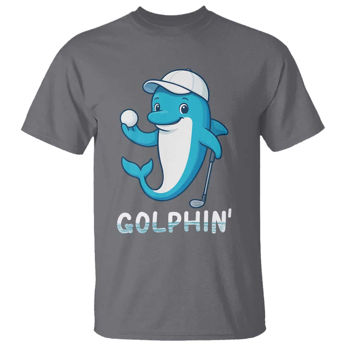 Golphin Dolphin Pun T Shirt Funny Golf Gift TS12 Charcoal Print Your Wear