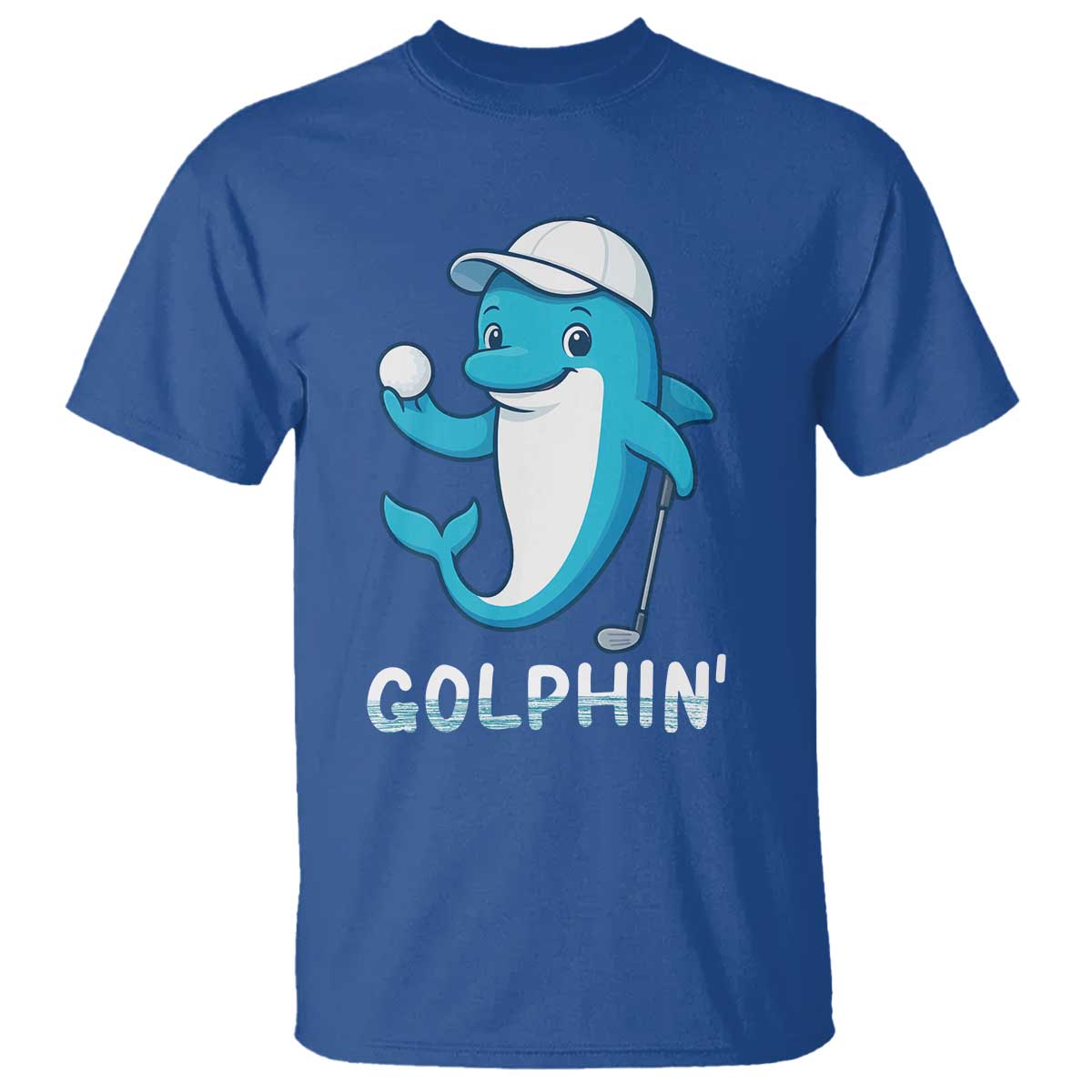 Golphin Dolphin Pun T Shirt Funny Golf Gift TS12 Royal Blue Print Your Wear