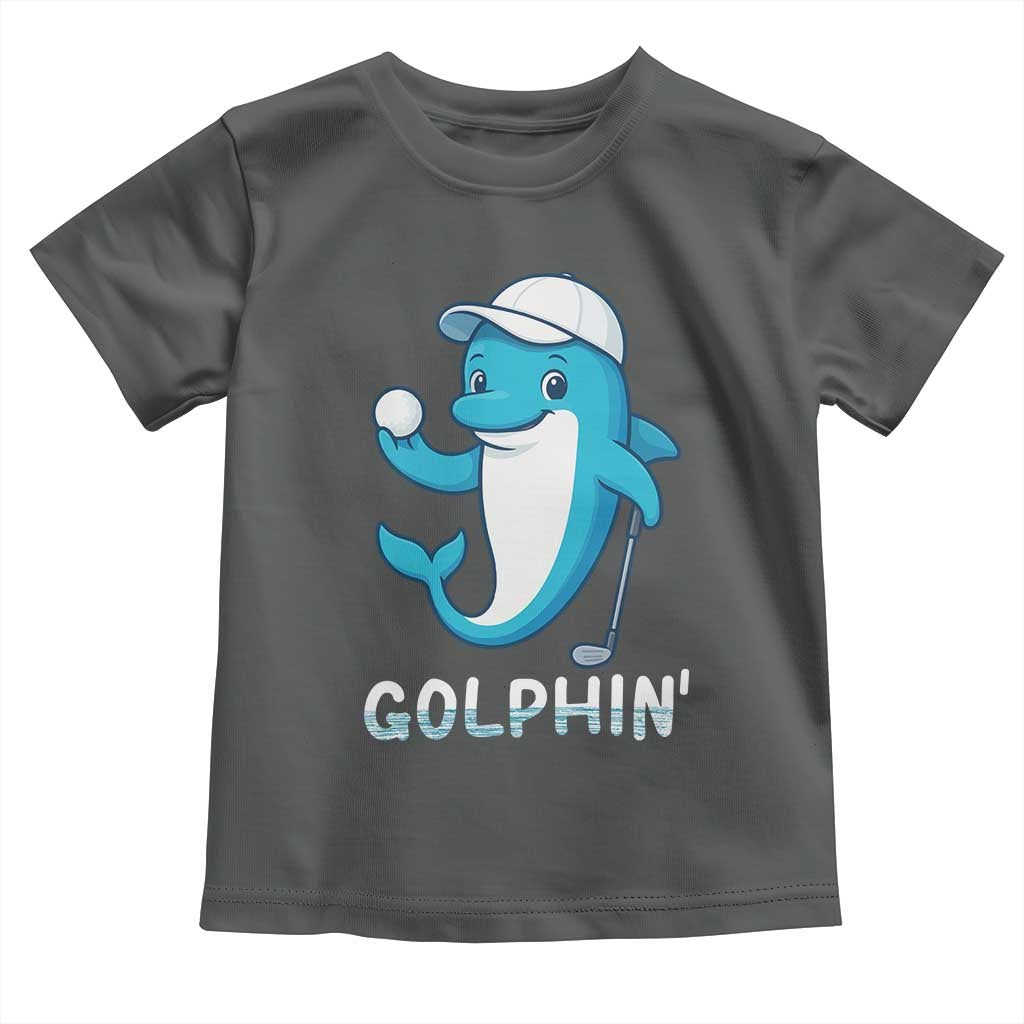 Golphin Dolphin Pun Toddler T Shirt Funny Golf Gift TS12 Dark Heather Print Your Wear