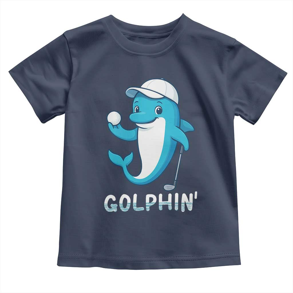 Golphin Dolphin Pun Toddler T Shirt Funny Golf Gift TS12 Navy Print Your Wear