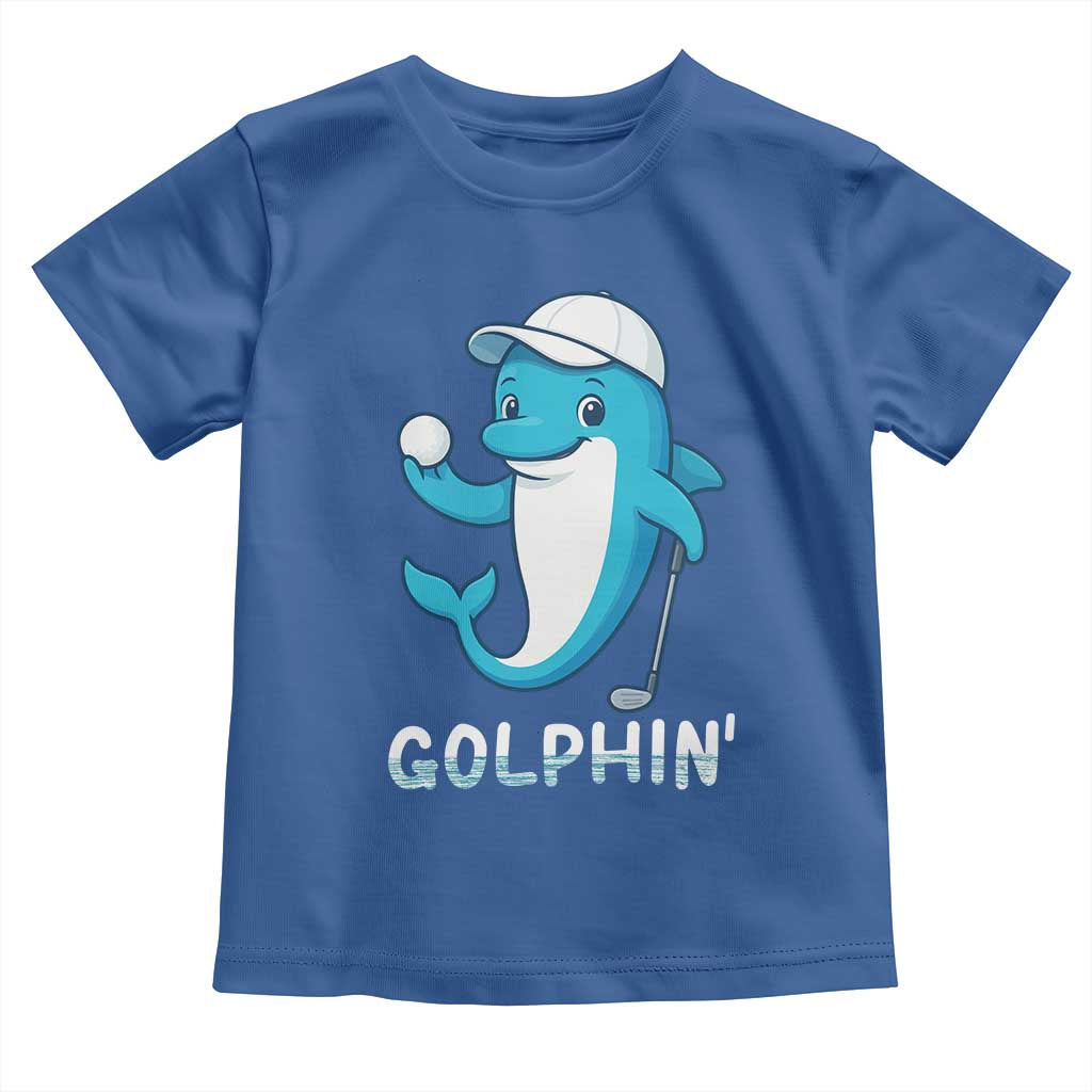 Golphin Dolphin Pun Toddler T Shirt Funny Golf Gift TS12 Royal Blue Print Your Wear
