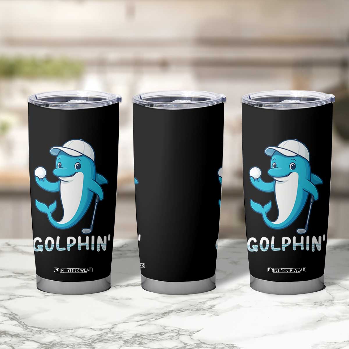 Golphin Dolphin Pun Tumbler Cup Funny Golf Gift TS12 Print Your Wear