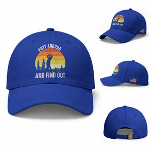 Funny Golf Quote Baseball Cap Putt Around And Find Out TS12 Baseball Cap Universal Fit Royal Blue Print Your Wear
