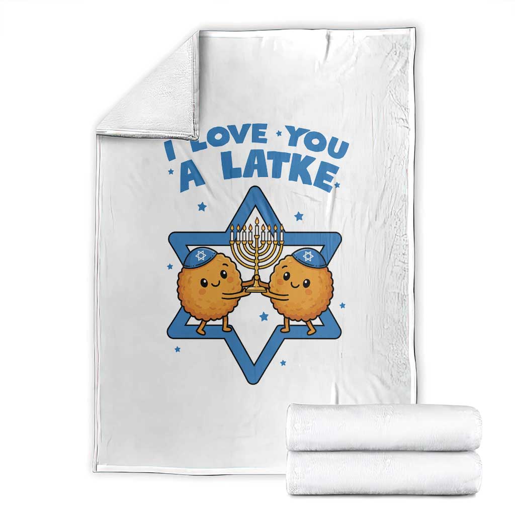 Funny Hanukkah Throw Blanket I Love You A Latke Gift TS12 White Print Your Wear