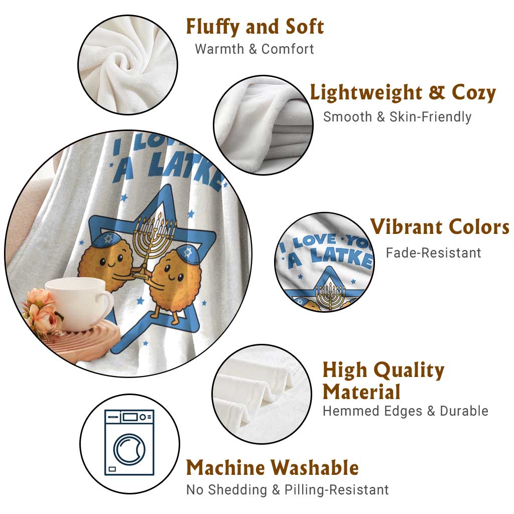 Funny Hanukkah Throw Blanket I Love You A Latke Gift TS12 Print Your Wear