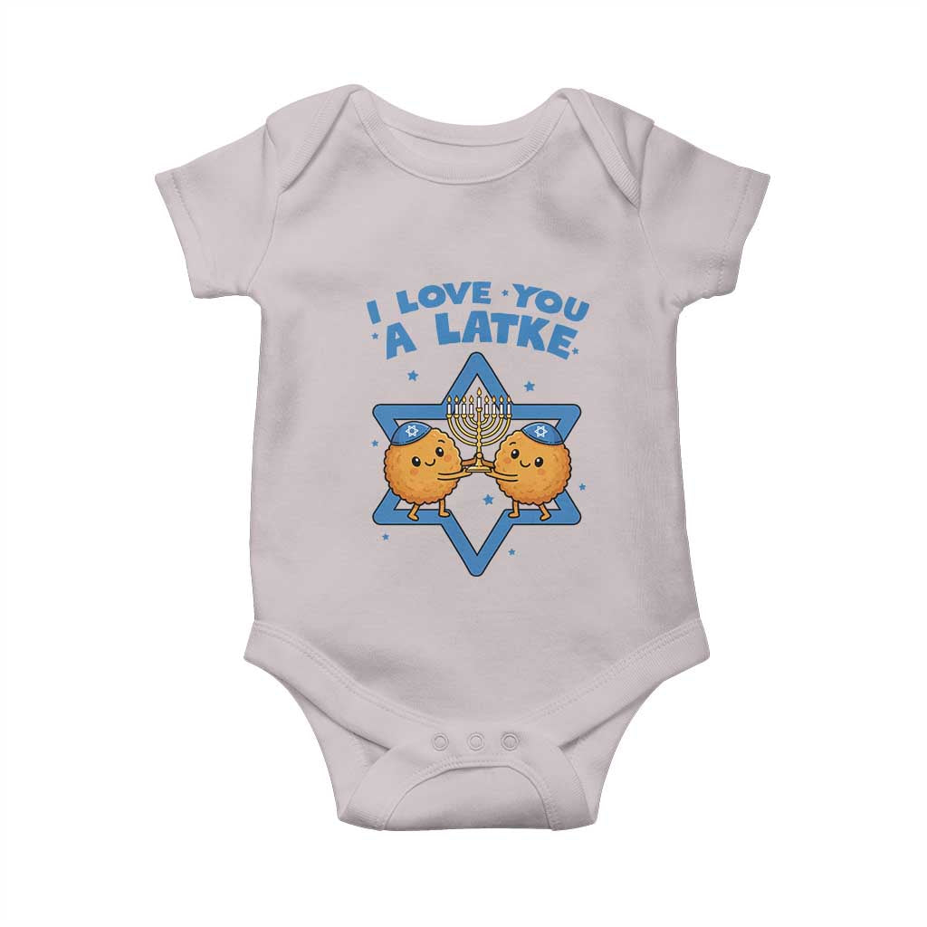 Funny Hanukkah Baby Onesie I Love You A Latke Gift TS12 Ice Gray Print Your Wear
