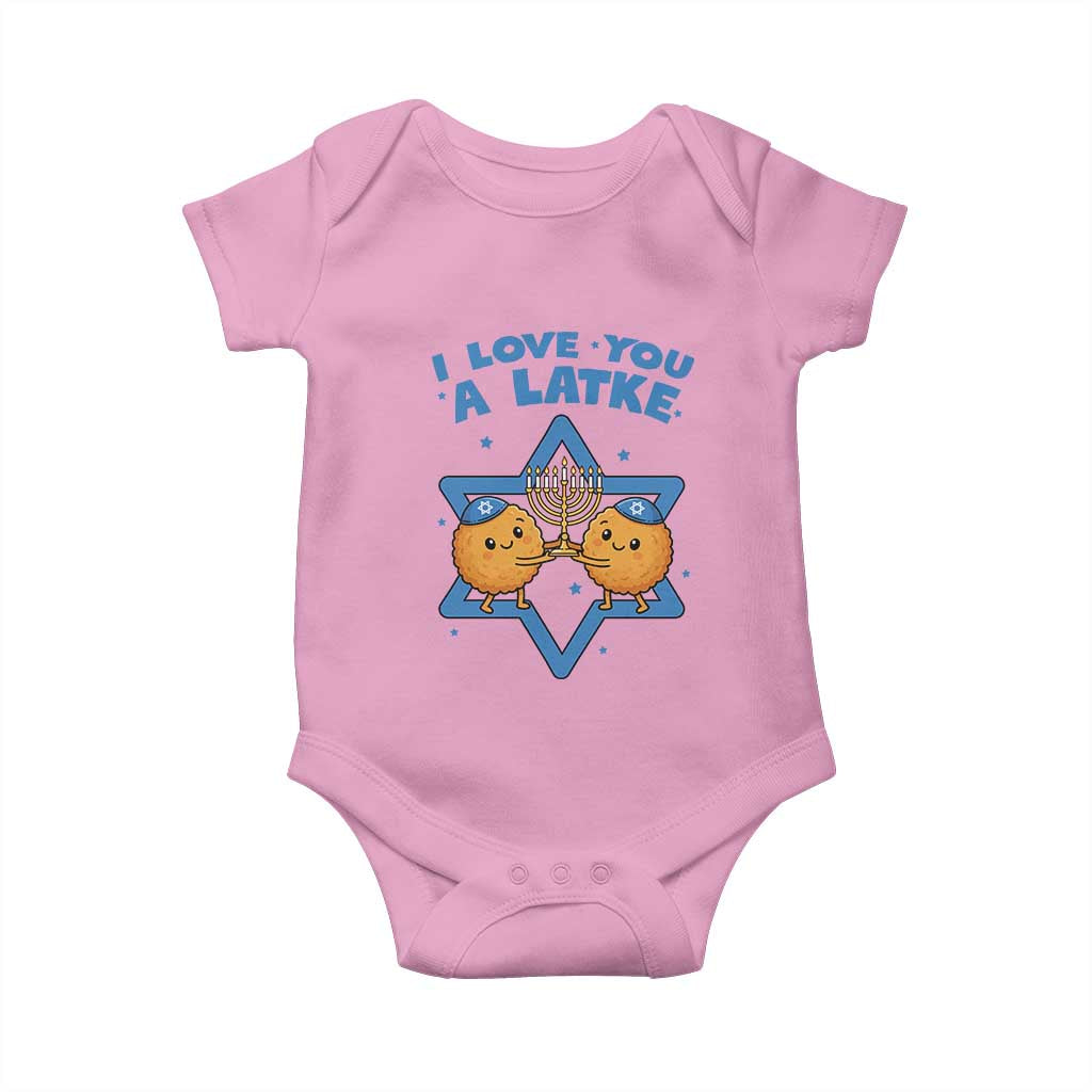 Funny Hanukkah Baby Onesie I Love You A Latke Gift TS12 Light Pink Print Your Wear