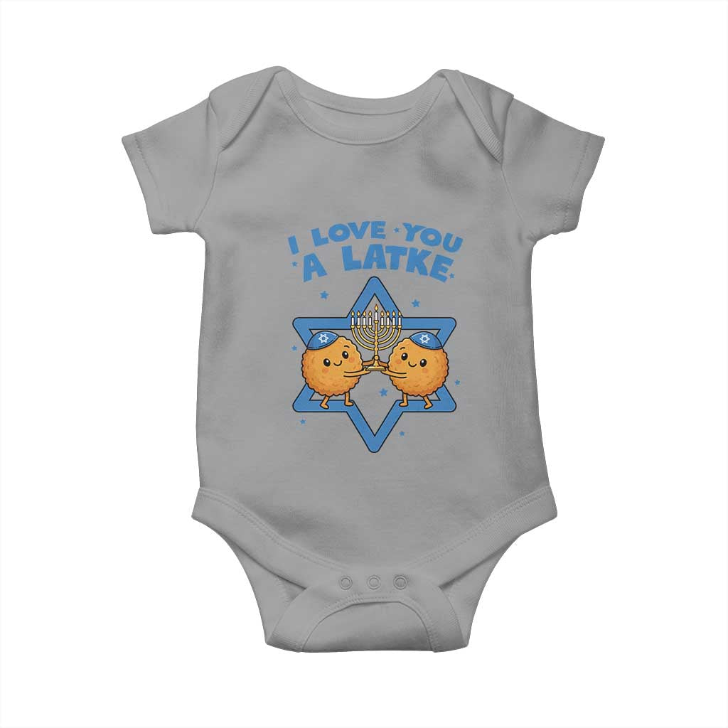 Funny Hanukkah Baby Onesie I Love You A Latke Gift TS12 Sport Gray Print Your Wear