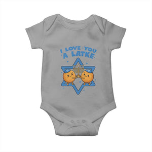 Funny Hanukkah Baby Onesie I Love You A Latke Gift TS12 Sport Gray Print Your Wear
