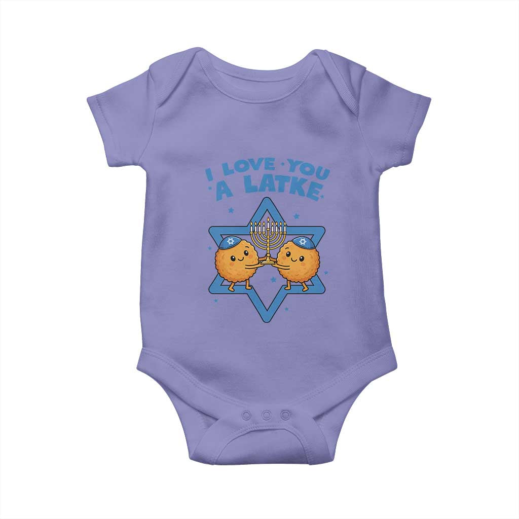 Funny Hanukkah Baby Onesie I Love You A Latke Gift TS12 Violet Print Your Wear