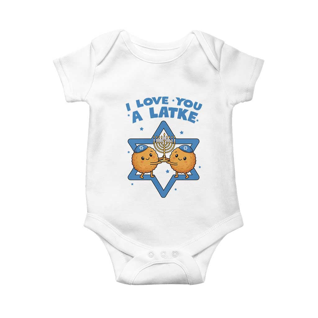 Funny Hanukkah Baby Onesie I Love You A Latke Gift TS12 White Print Your Wear