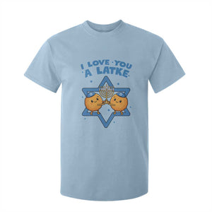 Funny Hanukkah T Shirt For Kid I Love You A Latke Gift TS12 Light Blue Print Your Wear