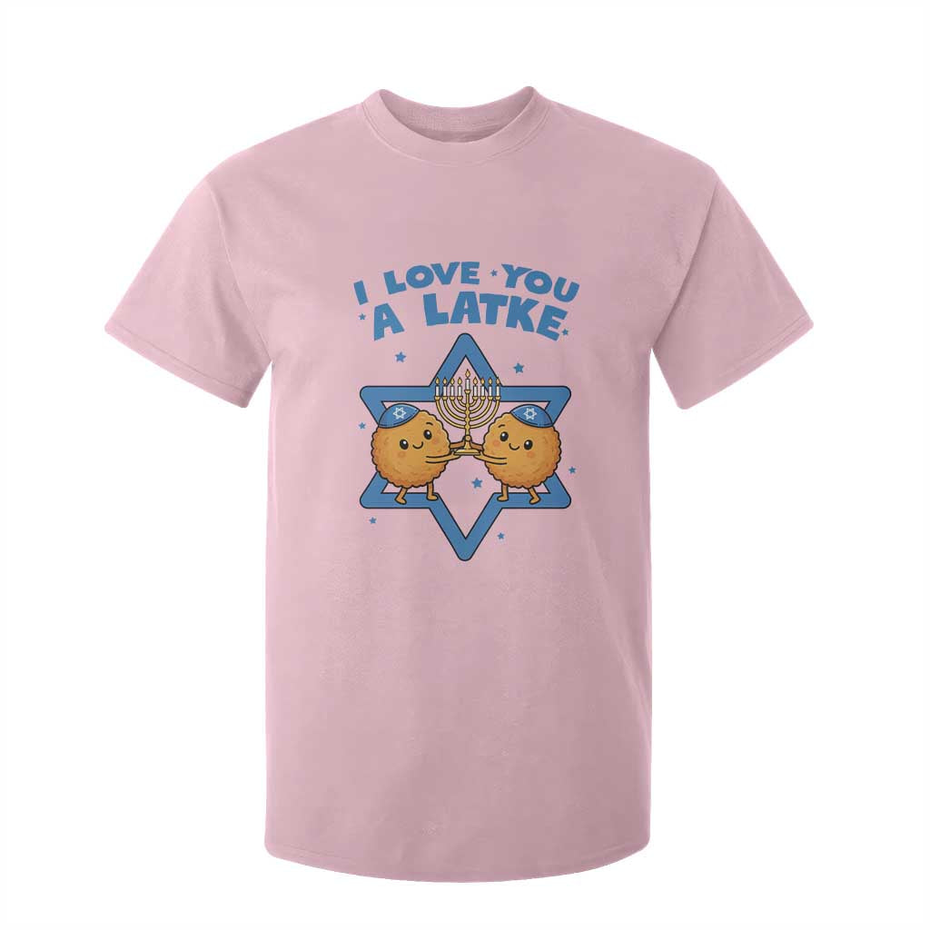 Funny Hanukkah T Shirt For Kid I Love You A Latke Gift TS12 Light Pink Print Your Wear