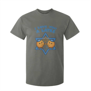 Funny Hanukkah T Shirt For Kid I Love You A Latke Gift TS12 Military Green Print Your Wear