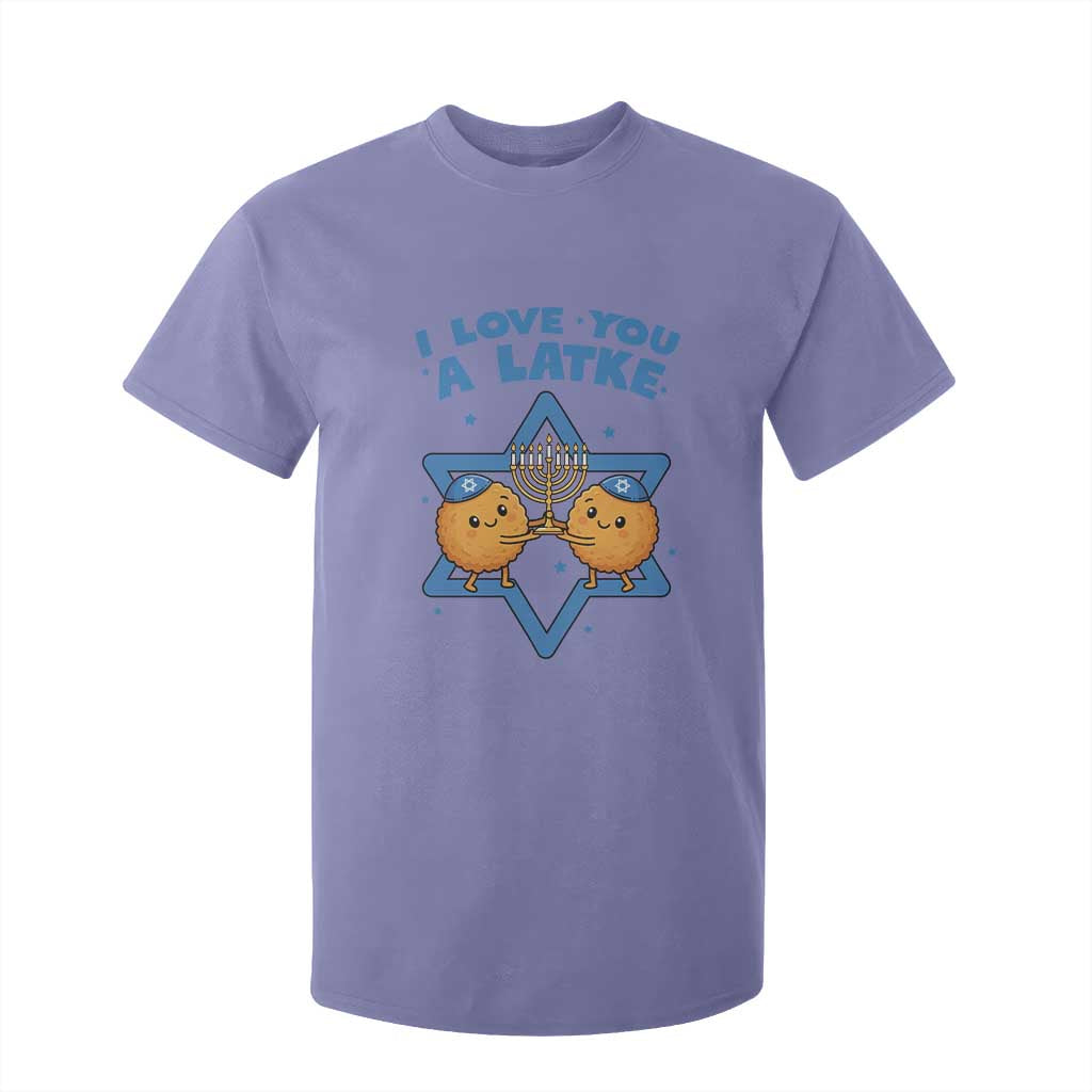 Funny Hanukkah T Shirt For Kid I Love You A Latke Gift TS12 Violet Print Your Wear