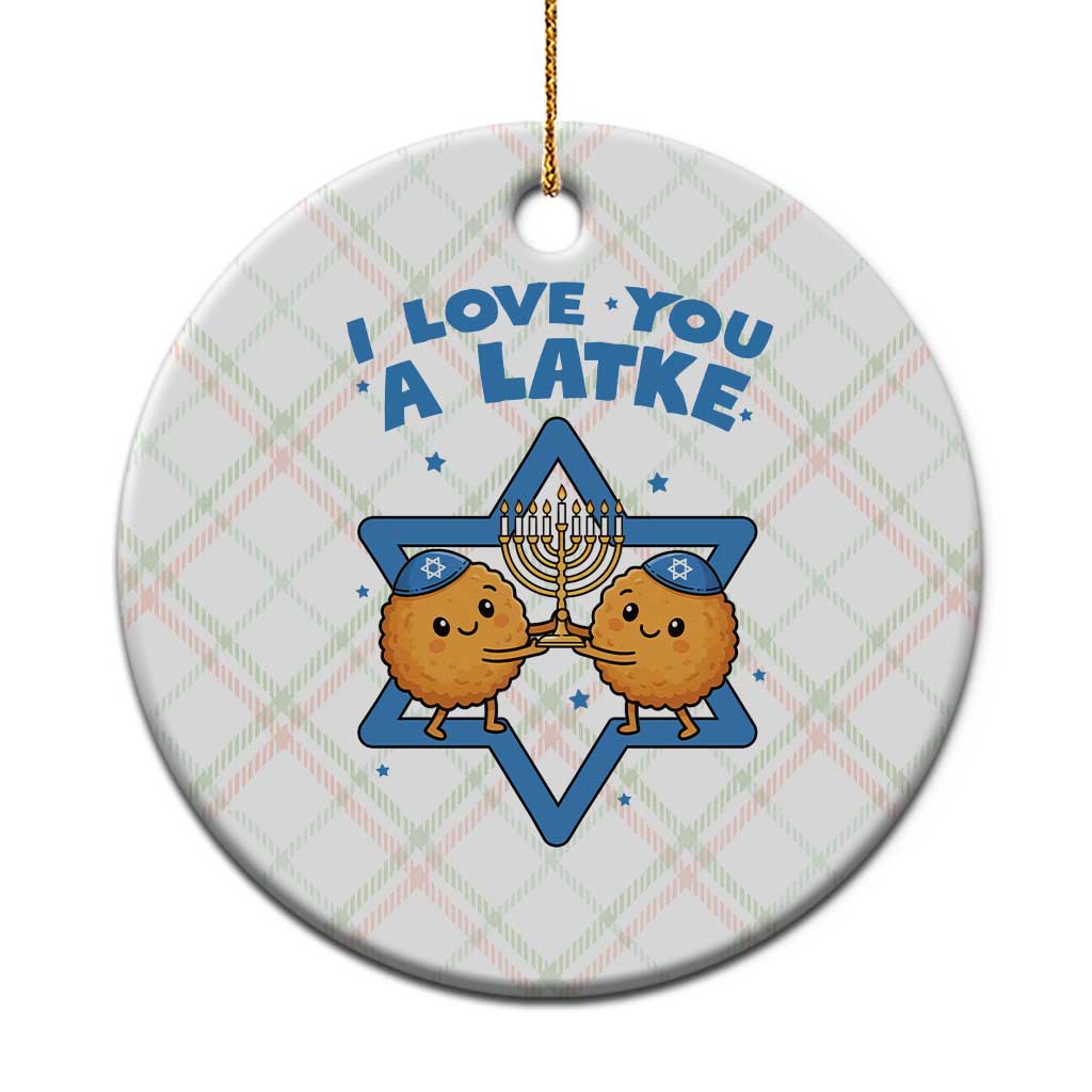 Funny Hanukkah Ceramic Ornament I Love You A Latke Gift TS12 1pc Christmas Plaid Print Your Wear
