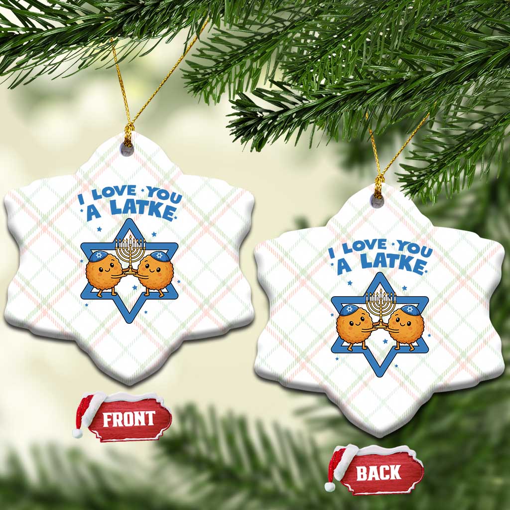 Funny Hanukkah Ceramic Ornament I Love You A Latke Gift TS12 Print Your Wear