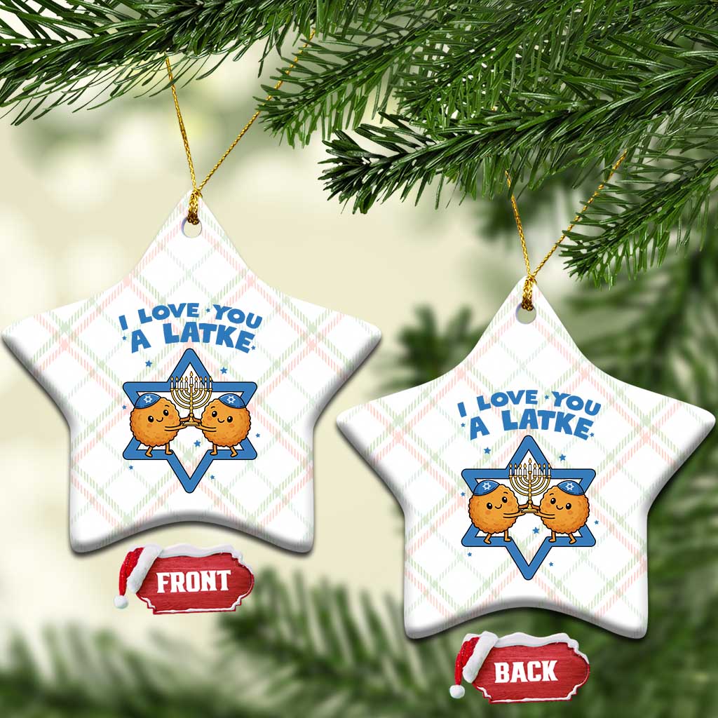 Funny Hanukkah Ceramic Ornament I Love You A Latke Gift TS12 Print Your Wear