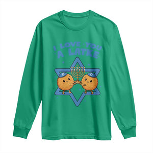 Funny Hanukkah Long Sleeve Shirt I Love You A Latke Gift TS12 Irish Green Print Your Wear