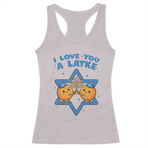Funny Hanukkah Racerback Tank Top I Love You A Latke Gift TS12 Ice Gray Print Your Wear