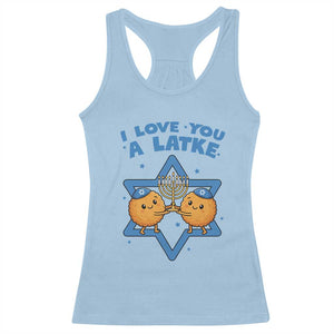 Funny Hanukkah Racerback Tank Top I Love You A Latke Gift TS12 Light Blue Print Your Wear