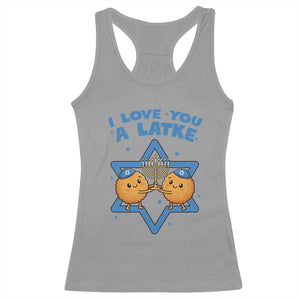 Funny Hanukkah Racerback Tank Top I Love You A Latke Gift TS12 Sport Gray Print Your Wear