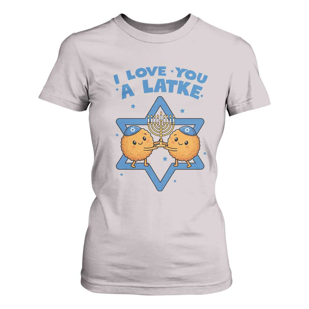 Funny Hanukkah T Shirt For Women I Love You A Latke Gift TS12 Ice Gray Print Your Wear