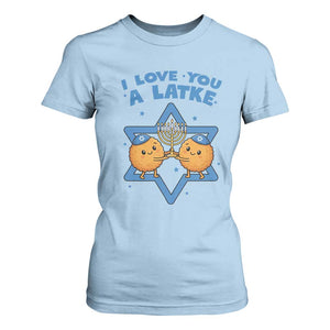 Funny Hanukkah T Shirt For Women I Love You A Latke Gift TS12 Light Blue Print Your Wear