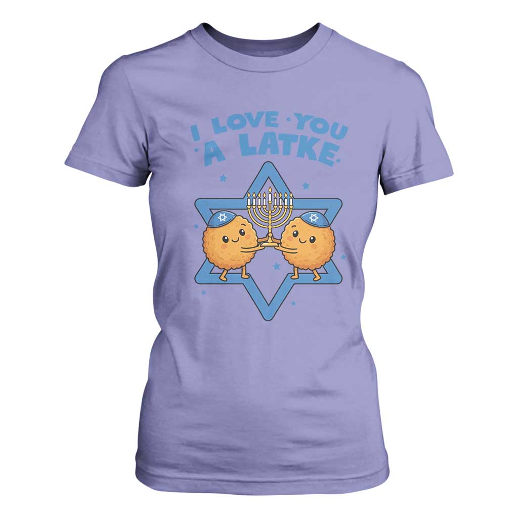 Funny Hanukkah T Shirt For Women I Love You A Latke Gift TS12 Violet Print Your Wear