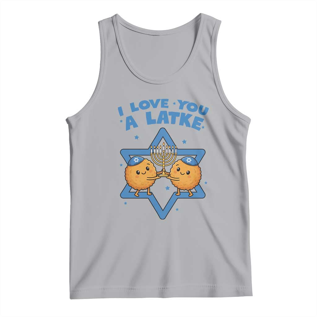 Funny Hanukkah Tank Top I Love You A Latke Gift TS12 Athletic Heather Print Your Wear
