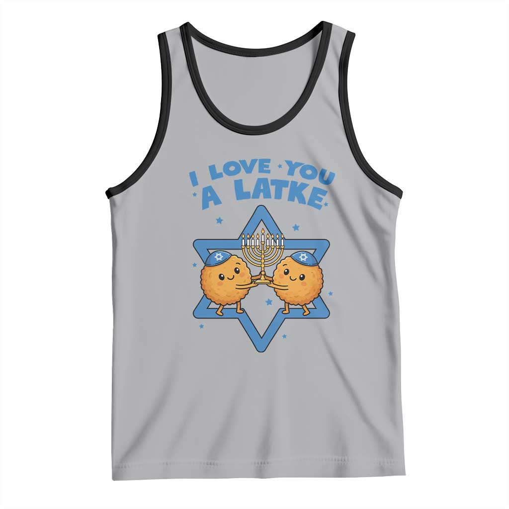 Funny Hanukkah Tank Top I Love You A Latke Gift TS12 Athletic Heather Black Print Your Wear