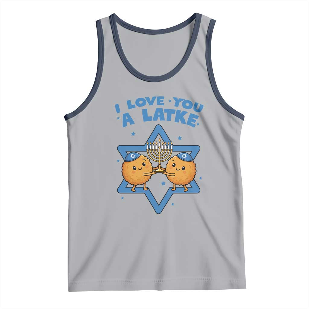 Funny Hanukkah Tank Top I Love You A Latke Gift TS12 Athletic Heather Navy Print Your Wear