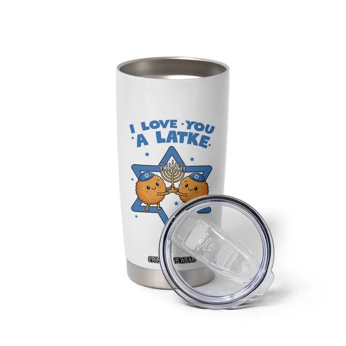 Funny Hanukkah Tumbler Cup I Love You A Latke Gift TS12 Print Your Wear