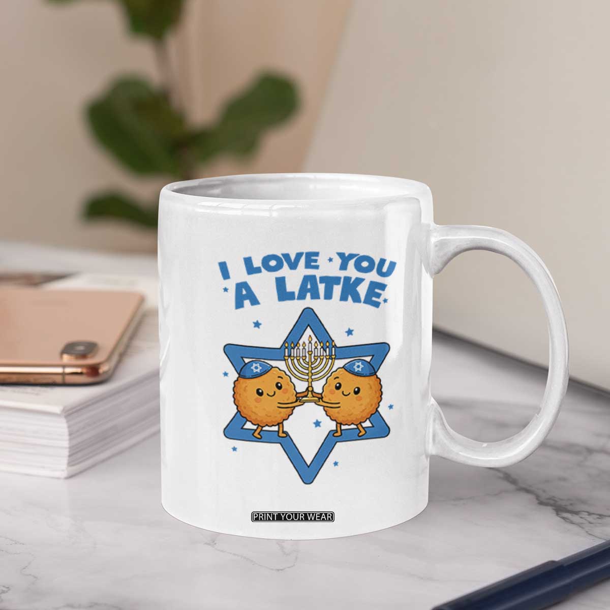 Funny Hanukkah Coffee Mug I Love You A Latke Gift TS12 Print Your Wear