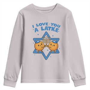 Funny Hanukkah Youth Sweatshirt I Love You A Latke Gift TS12 Ice Gray Print Your Wear