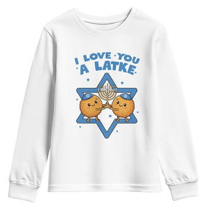 Funny Hanukkah Youth Sweatshirt I Love You A Latke Gift TS12 White Print Your Wear