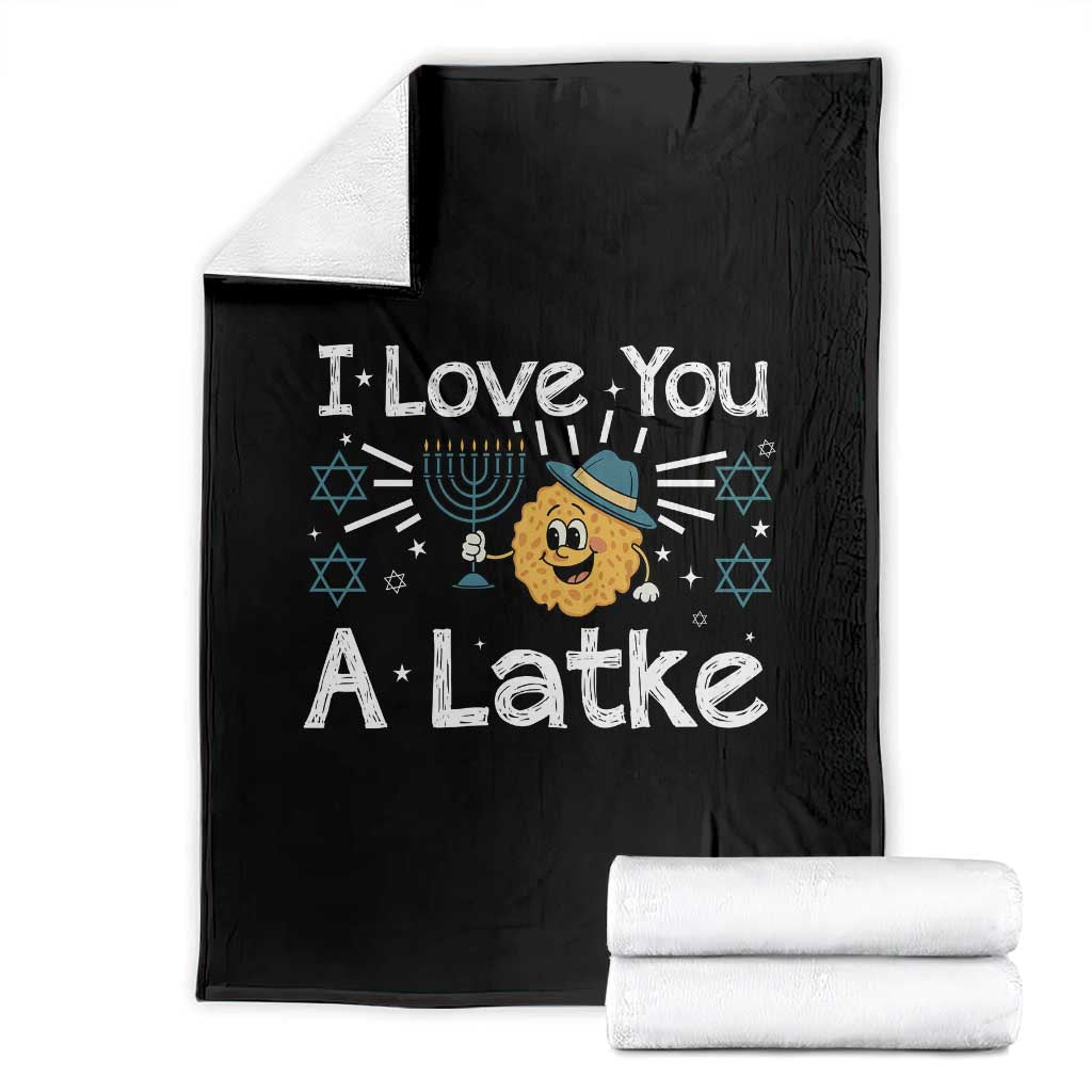 I Love You A Latke Throw Blanket Funny Hanukkah Gift For Latke Lover TS12 Black Print Your Wear
