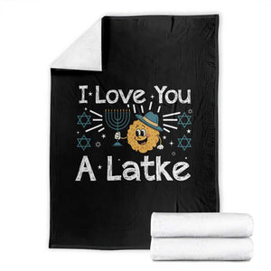 I Love You A Latke Throw Blanket Funny Hanukkah Gift For Latke Lover TS12 Black Print Your Wear