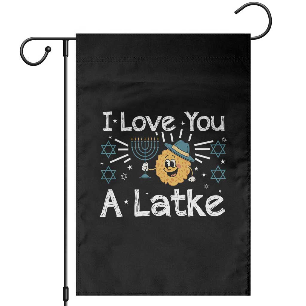 I Love You A Latke Garden Flag Funny Hanukkah Gift For Latke Lover TS12 Black Print Your Wear