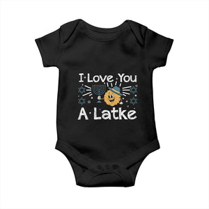 I Love You A Latke Baby Onesie Funny Hanukkah Gift For Latke Lover TS12 Black Print Your Wear