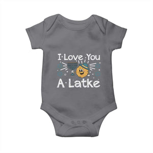 I Love You A Latke Baby Onesie Funny Hanukkah Gift For Latke Lover TS12 Charcoal Print Your Wear