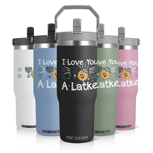 I Love You A Latke Flip Straw Tumbler Funny Hanukkah Gift For Latke Lover TS12 Print Your Wear