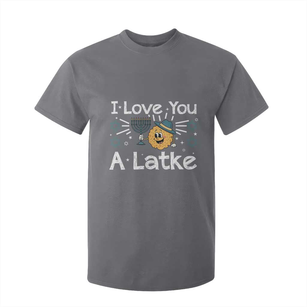 I Love You A Latke T Shirt For Kid Funny Hanukkah Gift For Latke Lover TS12 Charcoal Print Your Wear